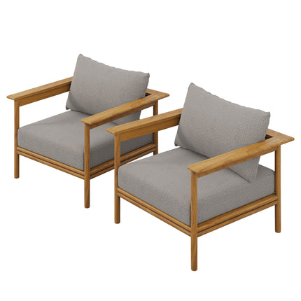 Modway EEI-7068 Wren Outdoor Patio Teak Wood Armchair Set of 2 Modway