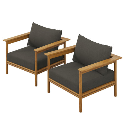 Modway EEI-7068 Wren Outdoor Patio Teak Wood Armchair Set of 2 Modway