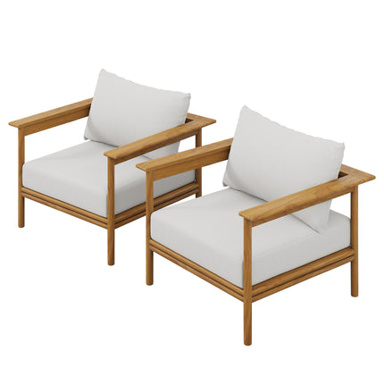 Modway EEI-7068 Wren Outdoor Patio Teak Wood Armchair Set of 2 Modway