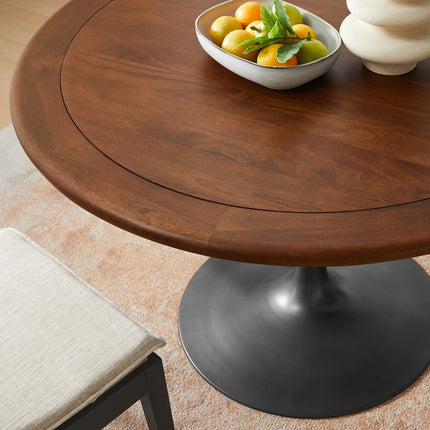 Modway EEI-7070 Lippa 48" Round Pedestal Solid Wood Dining Table Modway