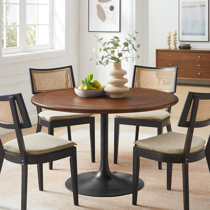 Modway EEI-7070 Lippa 48" Round Pedestal Solid Wood Dining Table Modway