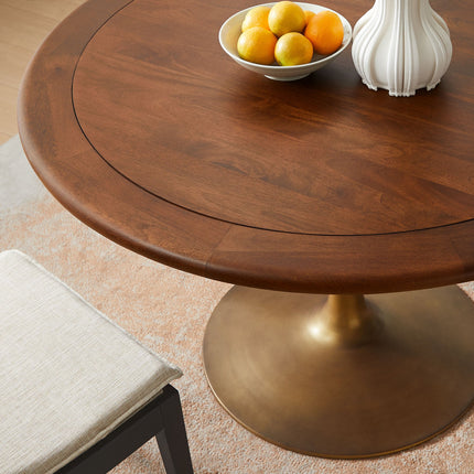 Modway EEI-7070 Lippa 48" Round Pedestal Solid Wood Dining Table Modway