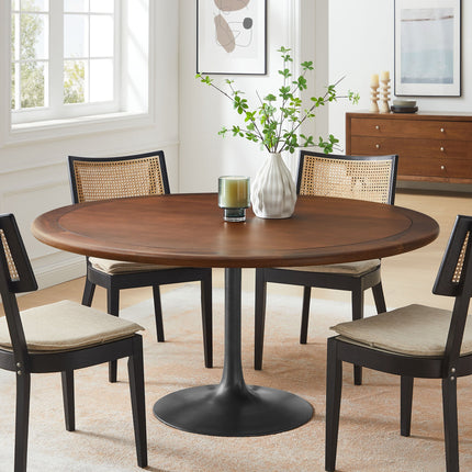 Modway EEI-7071 Lippa 60" Round Pedestal Solid Wood Dining Table Modway