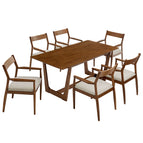 Walnut Heathered Weave Beige / Wood