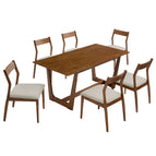 Walnut Heathered Weave Beige / Wood