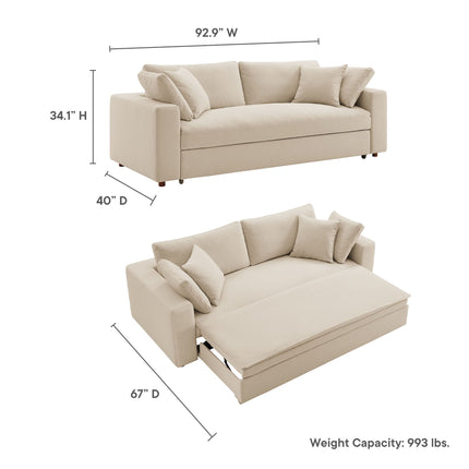 Modway EEI-7080 Commix Down Filled Overstuffed Sleeper Sofa Modway