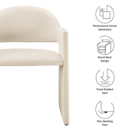 Modway EEI-7081 Talia Performance Velvet Dining Armchair - Plaza Home Decor