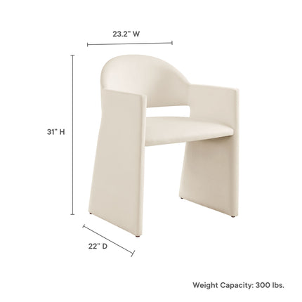 Modway EEI-7081 Talia Performance Velvet Dining Armchair - Plaza Home Decor