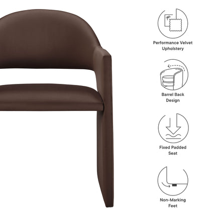 Modway EEI-7081 Talia Performance Velvet Dining Armchair - Plaza Home Decor