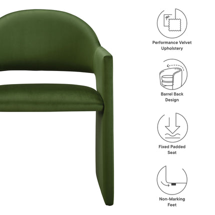 Modway EEI-7081 Talia Performance Velvet Dining Armchair - Plaza Home Decor