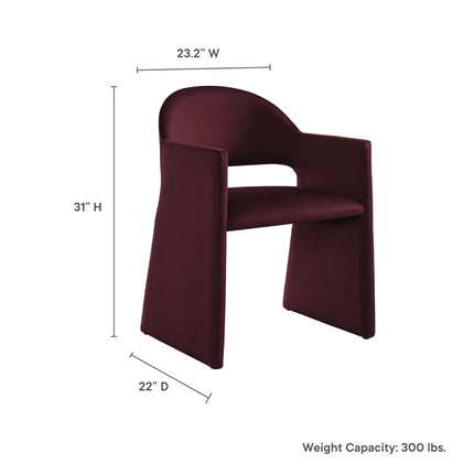 Modway EEI-7081 Talia Performance Velvet Dining Armchair - Plaza Home Decor