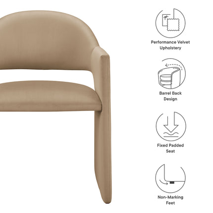 Modway EEI-7081 Talia Performance Velvet Dining Armchair - Plaza Home Decor