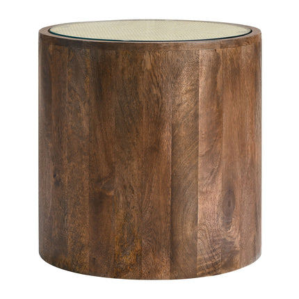 Modway EEI-7085 Truett Round Wood Rattan Side Table Modway