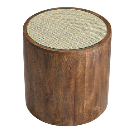 Modway EEI-7085 Truett Round Wood Rattan Side Table Modway