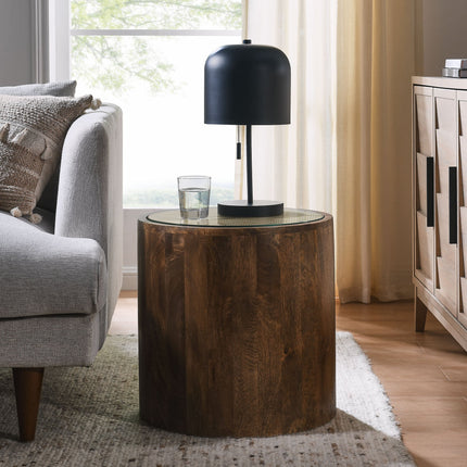 Modway EEI-7085 Truett Round Wood Rattan Side Table Modway