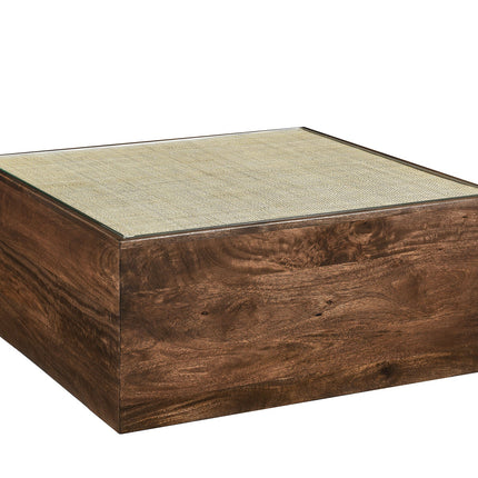 Modway EEI-7086 Truett Square Wood Rattan Coffee Table Modway