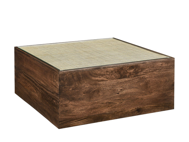 Modway EEI-7086 Truett Square Wood Rattan Coffee Table Modway