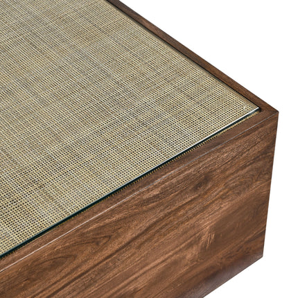 Modway EEI-7086 Truett Square Wood Rattan Coffee Table Modway