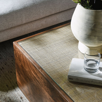 Modway EEI-7086 Truett Square Wood Rattan Coffee Table Modway