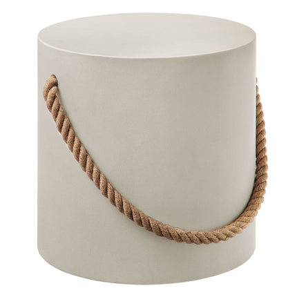 Modway EEI-7089 Isera Indoor - Outdoor Patio Rope Concrete Side Table Stool Modway