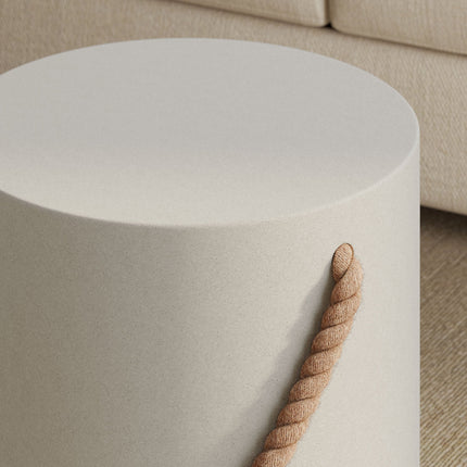 Modway EEI-7089 Isera Indoor - Outdoor Patio Rope Concrete Side Table Stool Modway