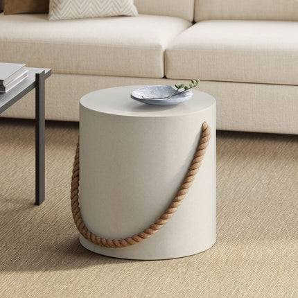 Modway EEI-7089 Isera Indoor - Outdoor Patio Rope Concrete Side Table Stool Modway