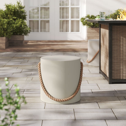 Modway EEI-7089 Isera Indoor - Outdoor Patio Rope Concrete Side Table Stool Modway