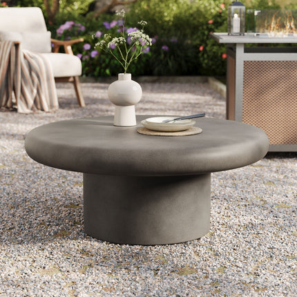 Modway EEI-7092 Argos Indoor - Outdoor Patio Concrete Round Coffee Table Modway