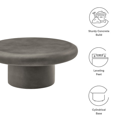 Modway EEI-7092 Argos Indoor - Outdoor Patio Concrete Round Coffee Table Modway