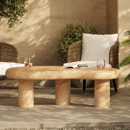 Modway EEI-7093 Elowen Indoor - Outdoor Patio Textured Faux Travertine Coffee Table Modway