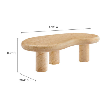 Modway EEI-7093 Elowen Indoor - Outdoor Patio Textured Faux Travertine Coffee Table Modway