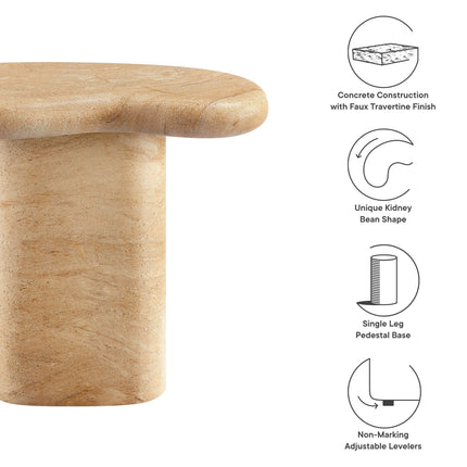 Modway EEI-7094 Elowen Indoor - Outdoor Patio Textured Faux Travertine Side Table Modway