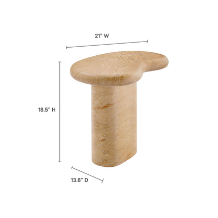 Modway EEI-7094 Elowen Indoor - Outdoor Patio Textured Faux Travertine Side Table Modway