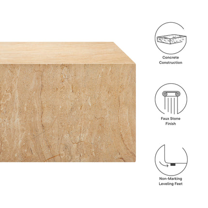 Modway EEI-7095 Jordana Square Plinth Indoor - Outdoor Patio Concrete Coffee Table Modway