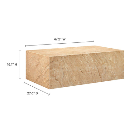 Modway EEI-7095 Jordana Square Plinth Indoor - Outdoor Patio Concrete Coffee Table Modway