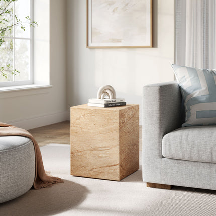 Modway EEI-7096 Jordana Square Plinth Indoor - Outdoor Patio Concrete Side Table Modway