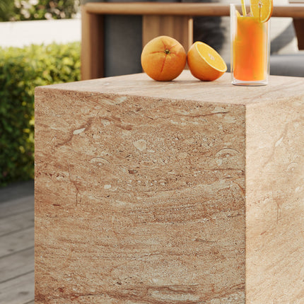 Modway EEI-7096 Jordana Square Plinth Indoor - Outdoor Patio Concrete Side Table Modway