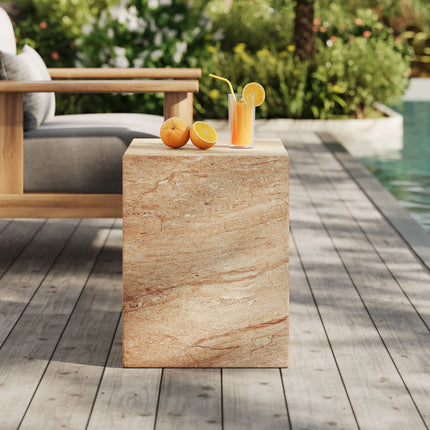 Modway EEI-7096 Jordana Square Plinth Indoor - Outdoor Patio Concrete Side Table Modway