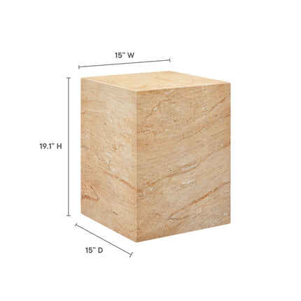 Modway EEI-7096 Jordana Square Plinth Indoor - Outdoor Patio Concrete Side Table Modway