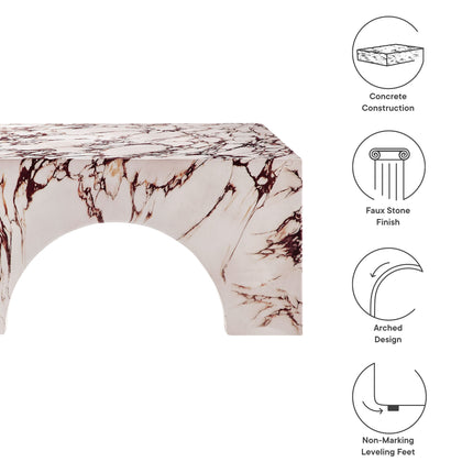 Modway EEI-7097 Valen Indoor - Outdoor Patio Arched Concrete Coffee Table Modway