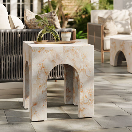 Modway EEI-7098 Valen Square Indoor - Outdoor Patio Arched Concrete Side Table Modway