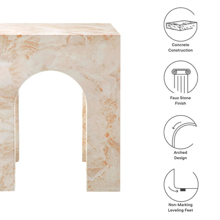 Modway EEI-7098 Valen Square Indoor - Outdoor Patio Arched Concrete Side Table Modway