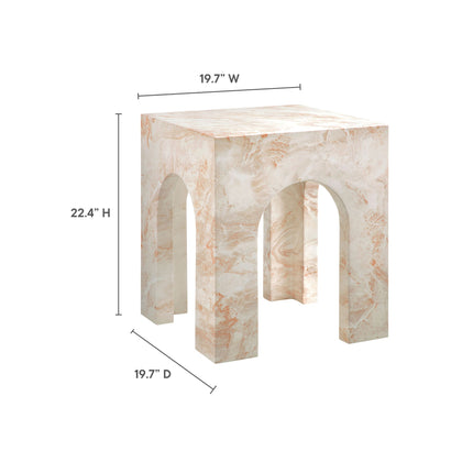 Modway EEI-7098 Valen Square Indoor - Outdoor Patio Arched Concrete Side Table Modway