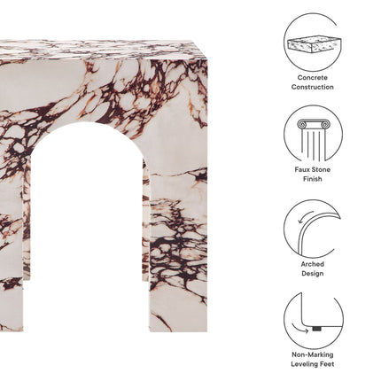 Modway EEI-7098 Valen Square Indoor - Outdoor Patio Arched Concrete Side Table Modway