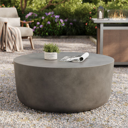 Modway EEI-7099 Brion Round Indoor - Outdoor Patio Concrete Coffee Table Modway
