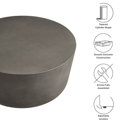 Modway EEI-7099 Brion Round Indoor - Outdoor Patio Concrete Coffee Table Modway