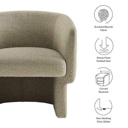 Modway EEI-7100 Muse Boucle Fabric Barrel Accent Chair Modway