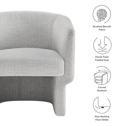 Modway EEI-7100 Muse Boucle Fabric Barrel Accent Chair Modway