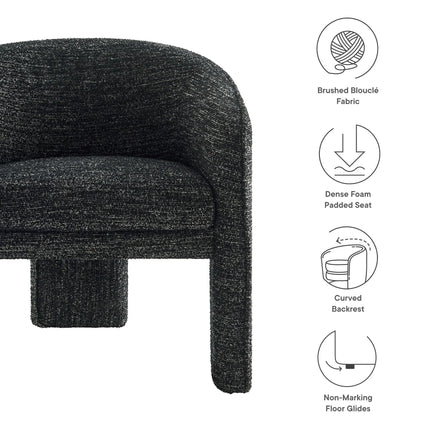 Modway EEI-7101 Greer Boucle Fabric Upholstered Accent Armchair Modway
