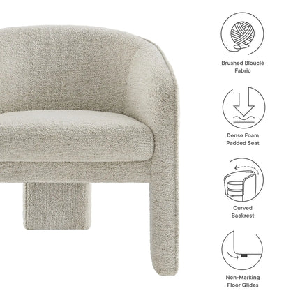 Modway EEI-7101 Greer Boucle Fabric Upholstered Accent Armchair Modway